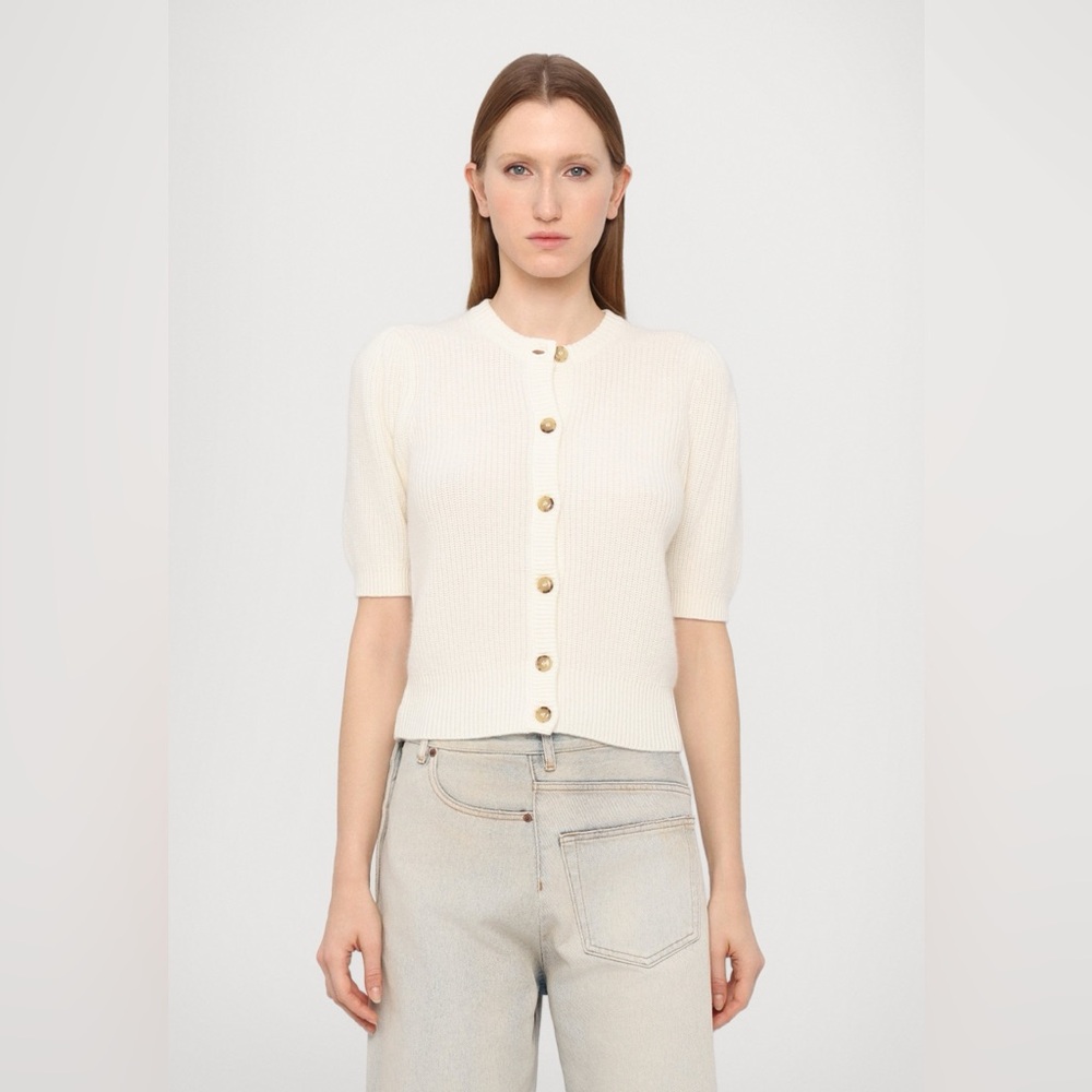 NWT Frame Denim Shrunken Wool and Cashmere Cardigan - Picture 3 of 9